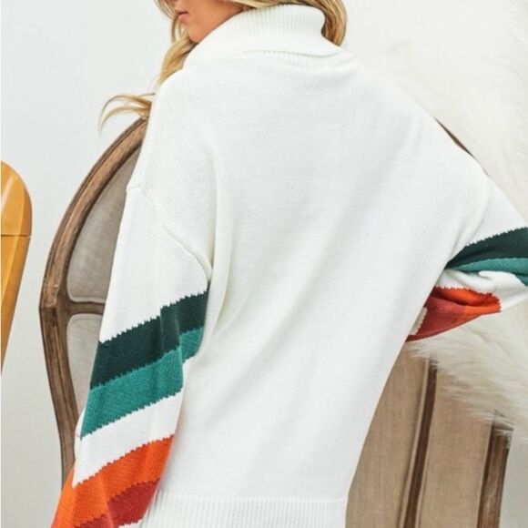 BiBi Multi Color Chevron Pattern Sweater Size L - Picture 4 of 16